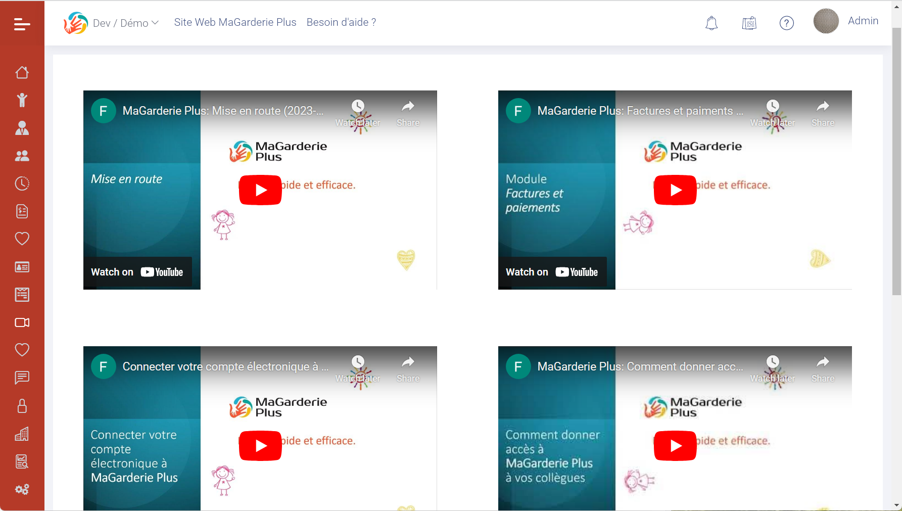 MaGarderie Plus: Explanatory Videos
